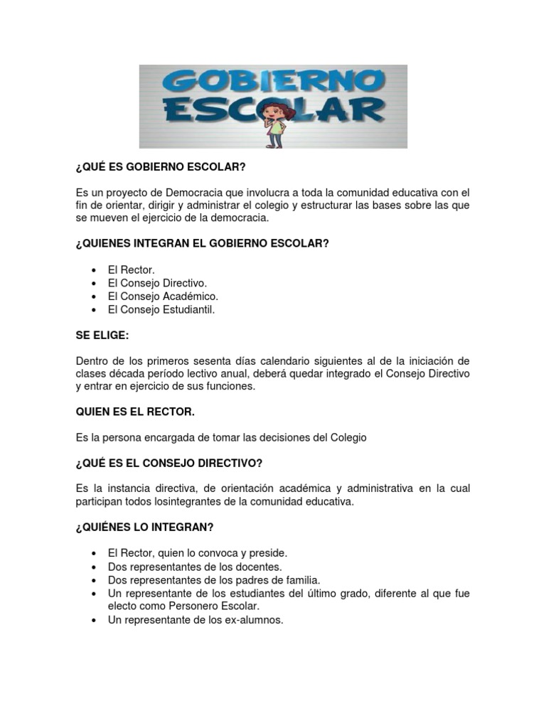 Estructura del Gobierno Escolar | PDF | Maestros | Plan de estudios