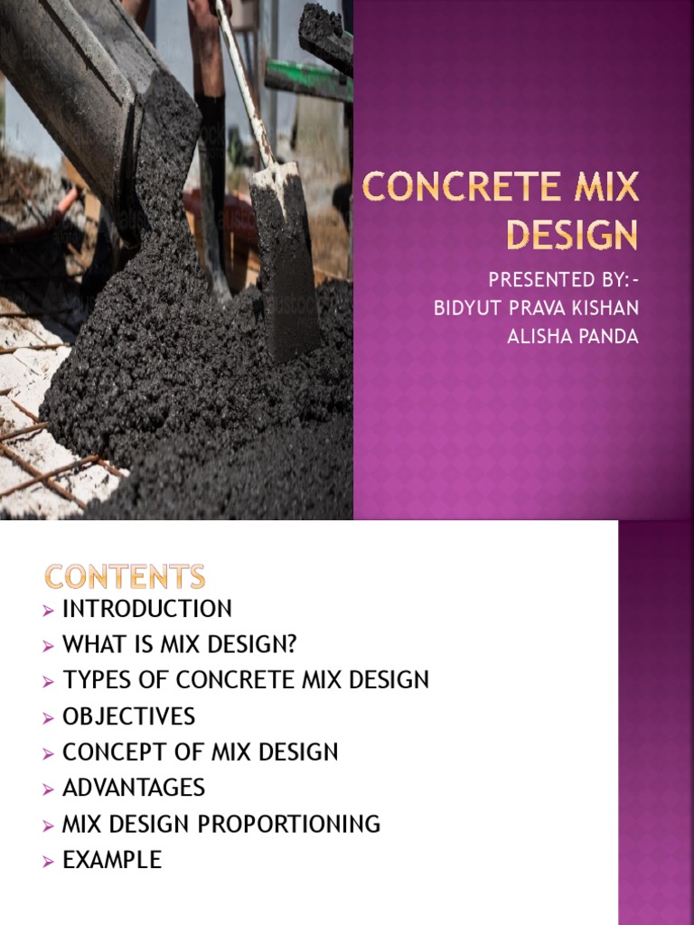 CONCRETE MIX DESIGN.pptx Concrete Building Materials