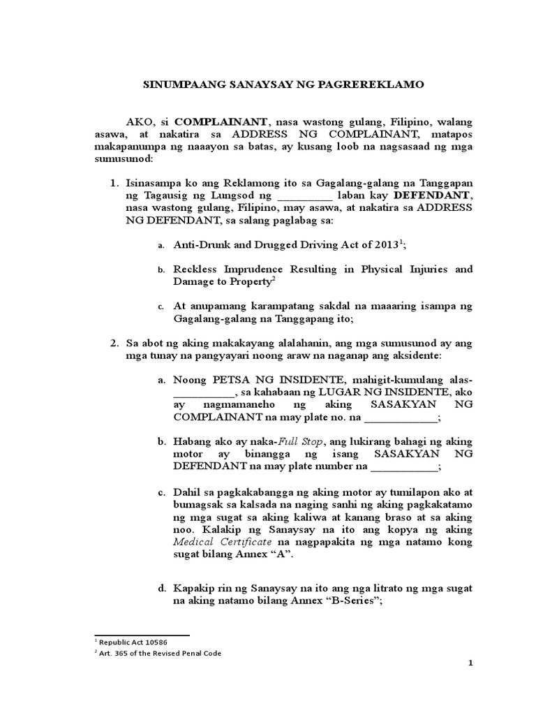 Reckless Imprudence Sample PDF