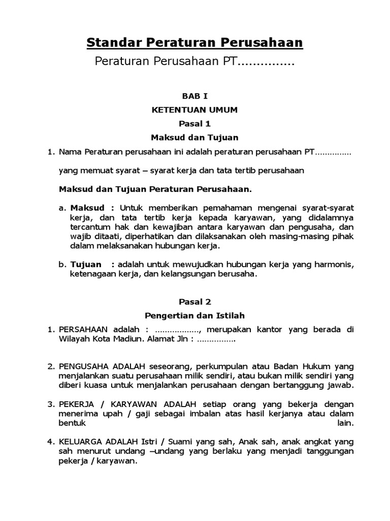 Peraturan Perusahaan PDF