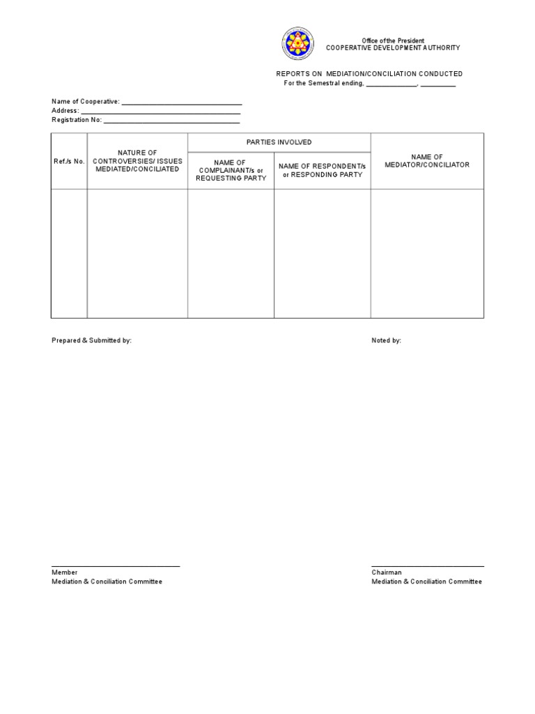 Mediation Report for Cooperatives | PDF