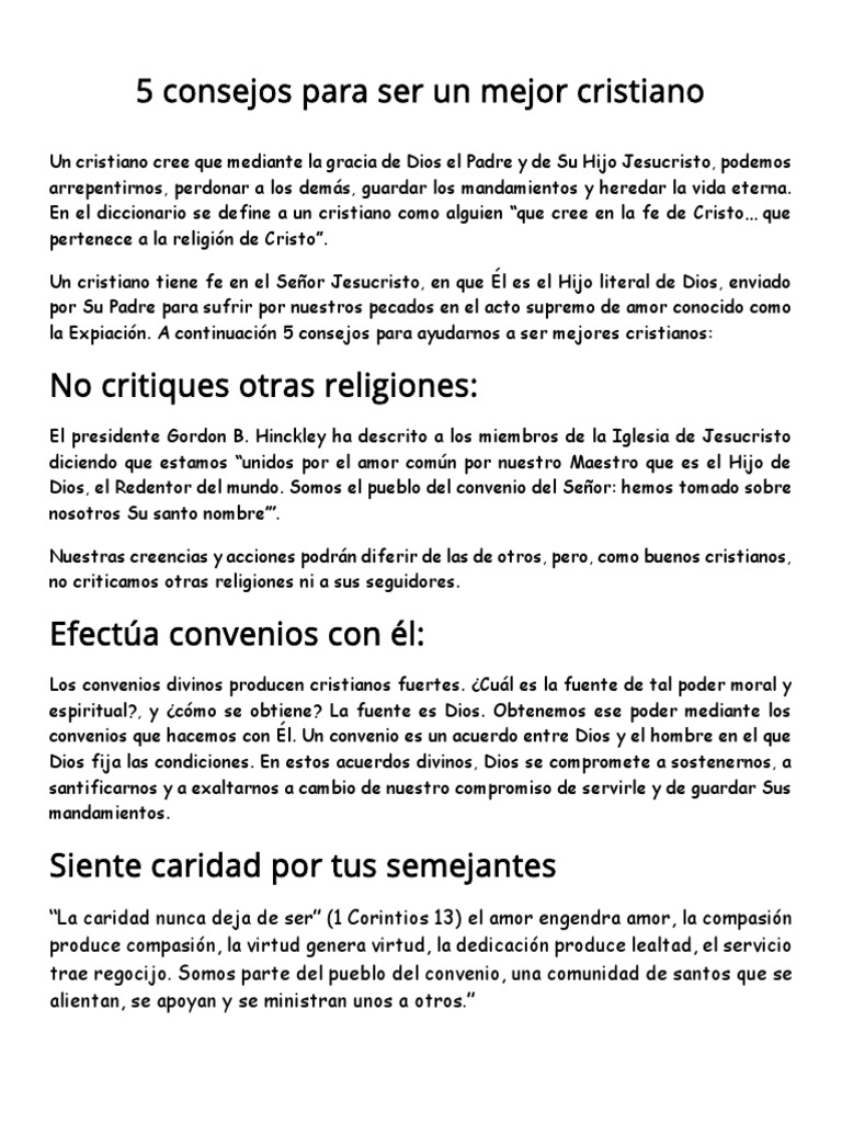 5 Consejos para Ser Un Mejor Cristiano PDF | PDF | Cristo (título) | Jesús