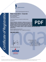 Fluke Corporate ISO 9001 Certificate PDF