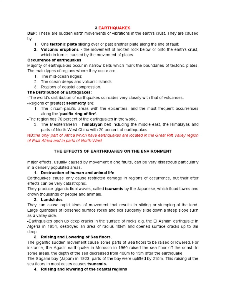 Geography Lesson Notes Pdf Volcano Lava