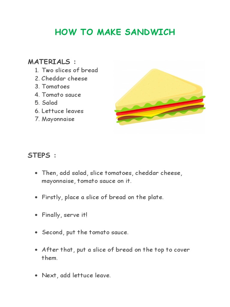 How To Make Sandwich | PDF