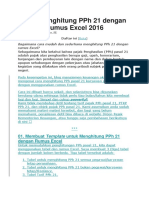 Cara Menghitung PPH 21 Dengan Rumus Excel 2016