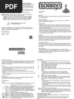 Reglas En Espanol De Sorry Juegos De Mesa Juegos De Habilidad Mental