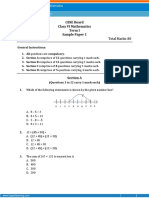 CBSE VI Maths Sample Paper 1