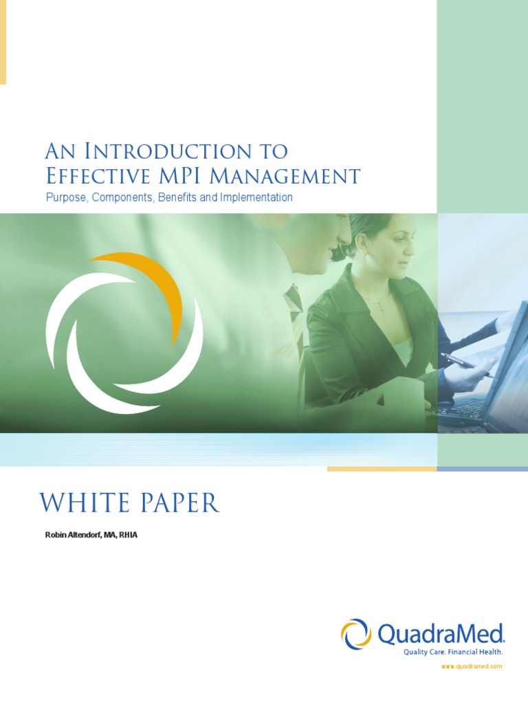 Introduction To Master Patient Index PDF Electronic Health Record