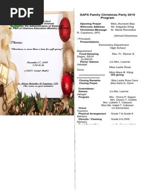 PROGRAM cHRISTMAS PARTY
