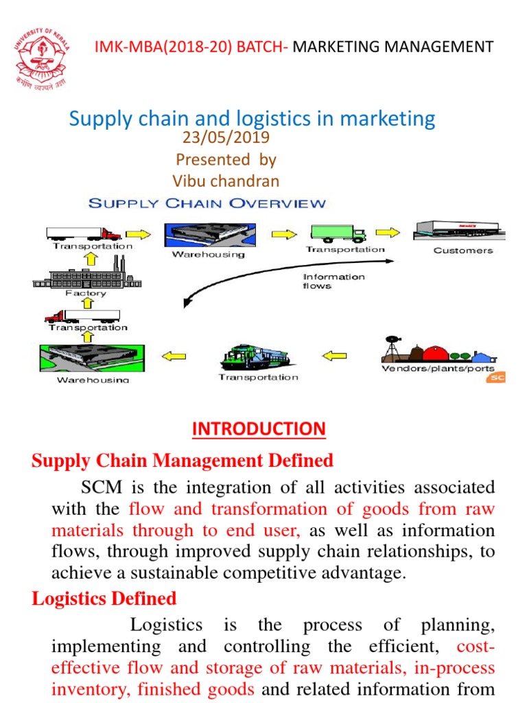 Supply Chain & Logistics in Marketing | PDF | Logistics | Supply Chain