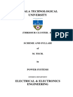 KTU M.TECH - .Power Systems Syllabus