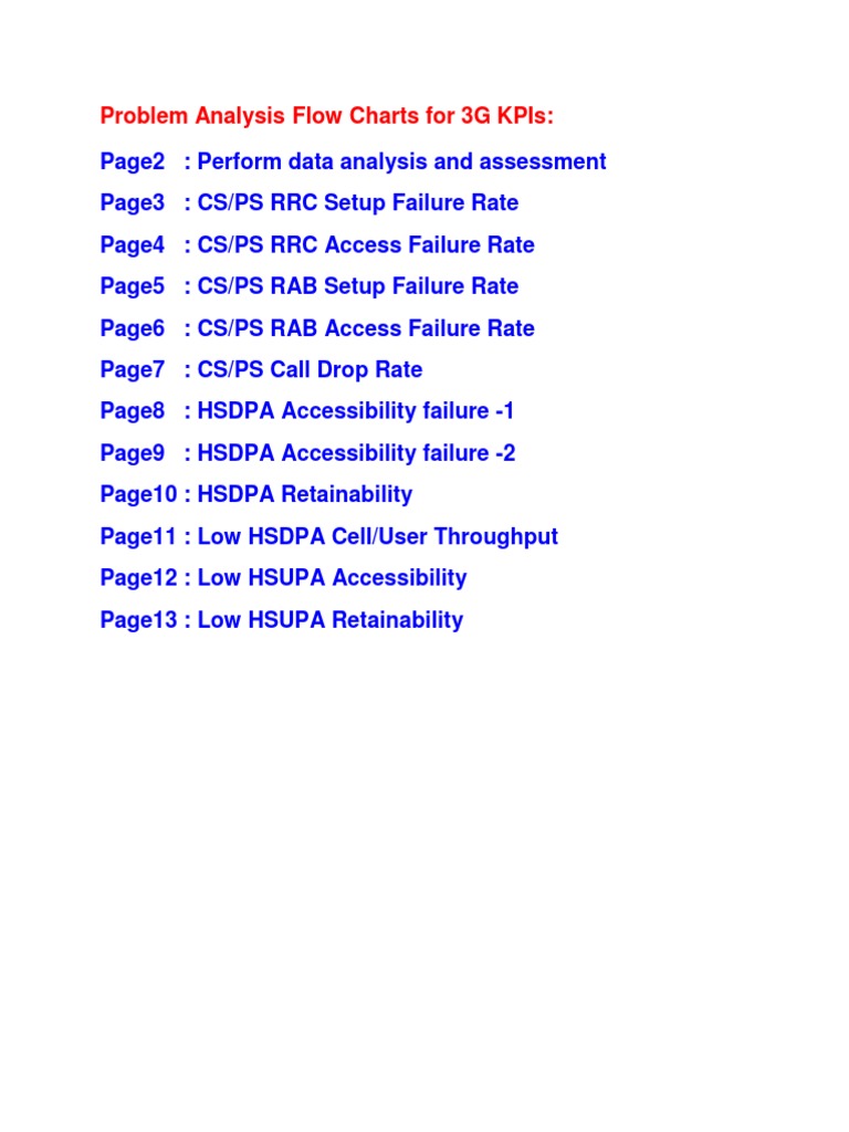 3G KPI Analysis Flowcharts | PDF