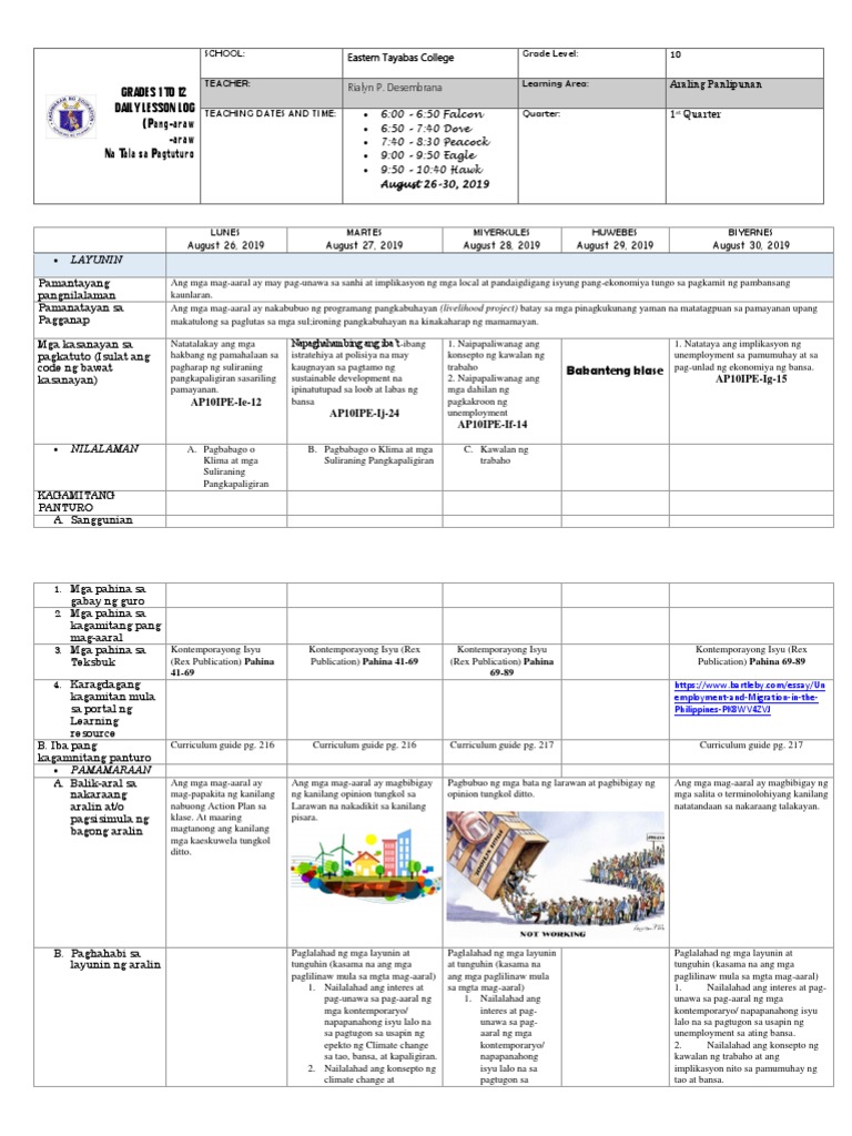 AP10-DLL Week 11 Aug. 26-30) | PDF
