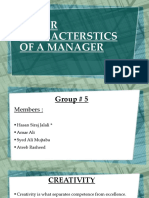 Major Characterstics of A Manager