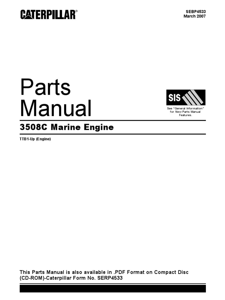 CAT 3508C Marine Engine - Parts Manual