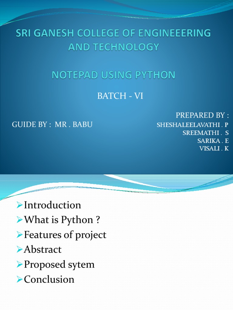 Notepad Project | PDF