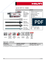Ankraj Ve Filiz Ekimine Uygun HIT-HY 150 Kimyasal Dübel Için Teknik Bilgi Formu PDF