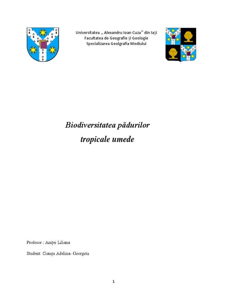 Biodiversitatea Pădurilor Tropicale Umede | PDF