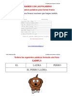 Actividades dislexia ordenar palabras