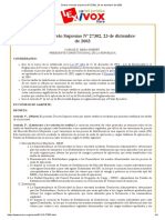 FONDO de ESTABILIZACION Bolivia_ Decreto Supremo Nº 27302, 23 de Diciembre de 2003