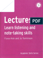 Fiona Aish Lectures Learn Academic Listening and Note Taking Skills 2013 PDF