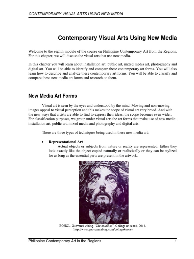 Contemporary Visual Arts and New Media | PDF