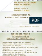 Civil I Umsa Tema 1 Introduccion Al Estudio Del Derecho Civil