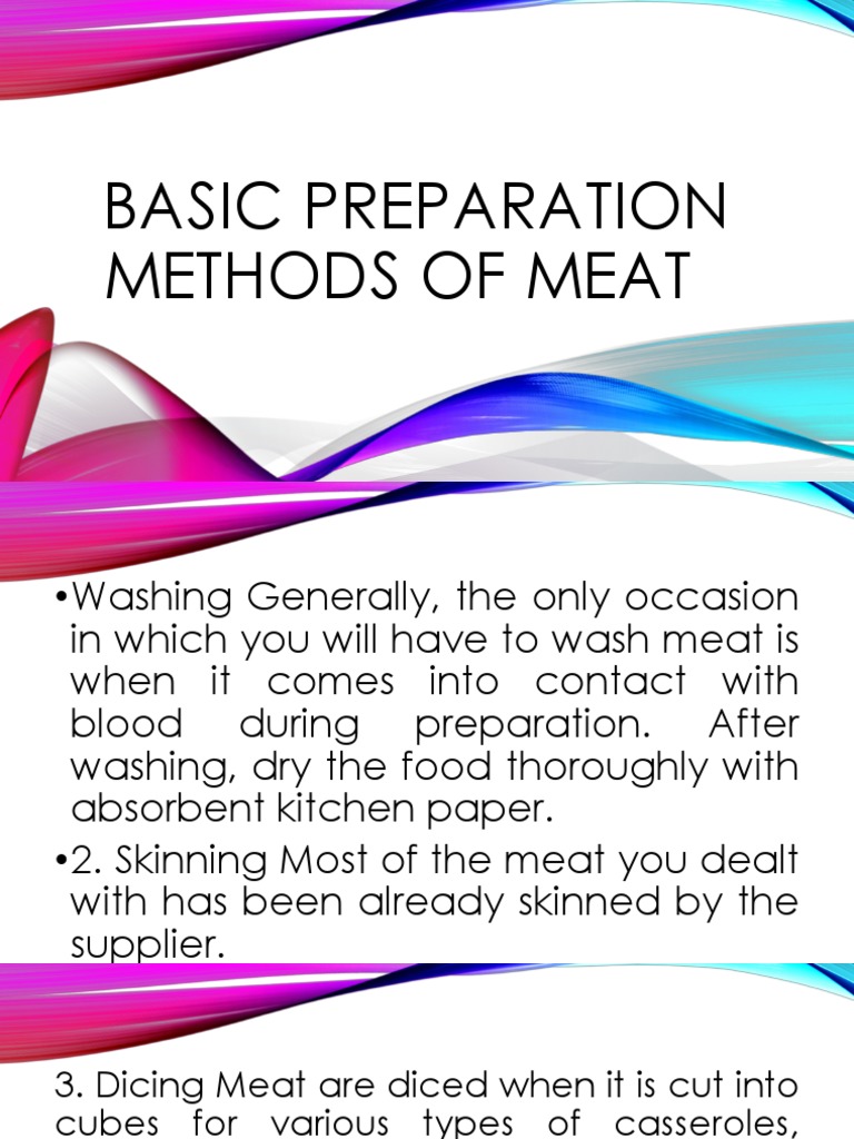 Basic Preparation Methods of Meat | PDF