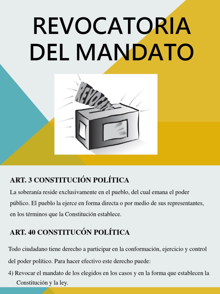 Revocatoria Del Mandato PDF
