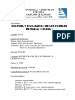 Cultura y Civilizacion de Los Pueblos Del Habla Inglesa I PDF