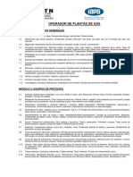 Temario Operador de Planta de Gas