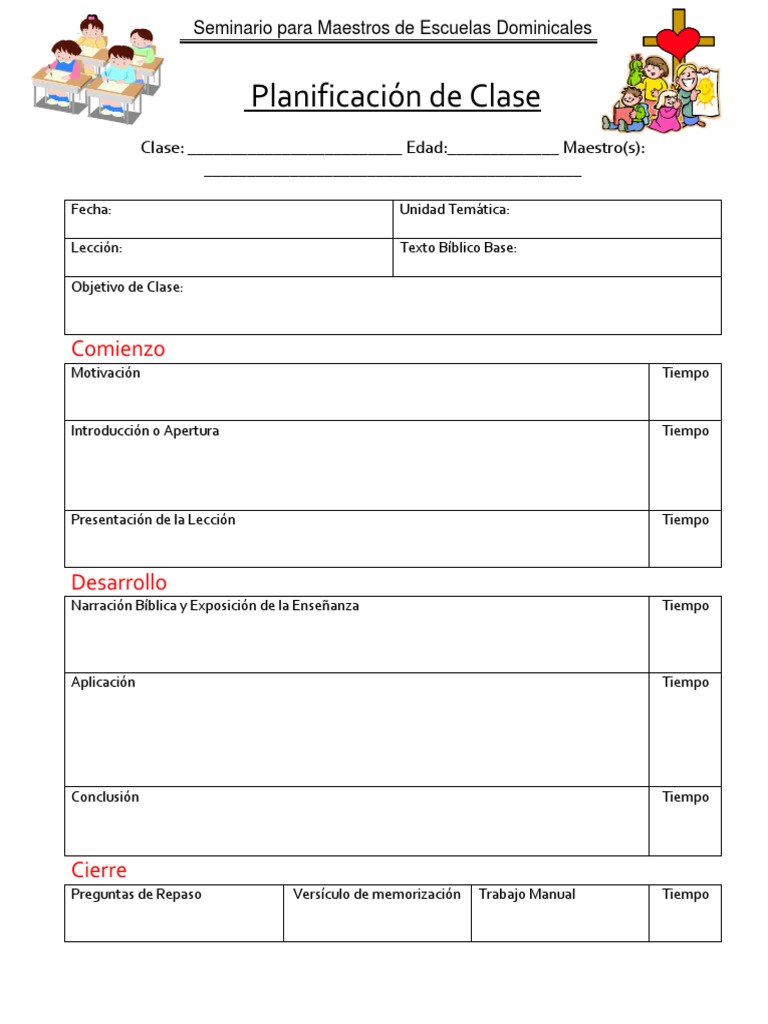 Plantilla para Planificación de Clases | PDF