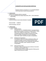 MEMORIA DESCRIPTIVA DE INSTALACIONES ELÉCRTICAS