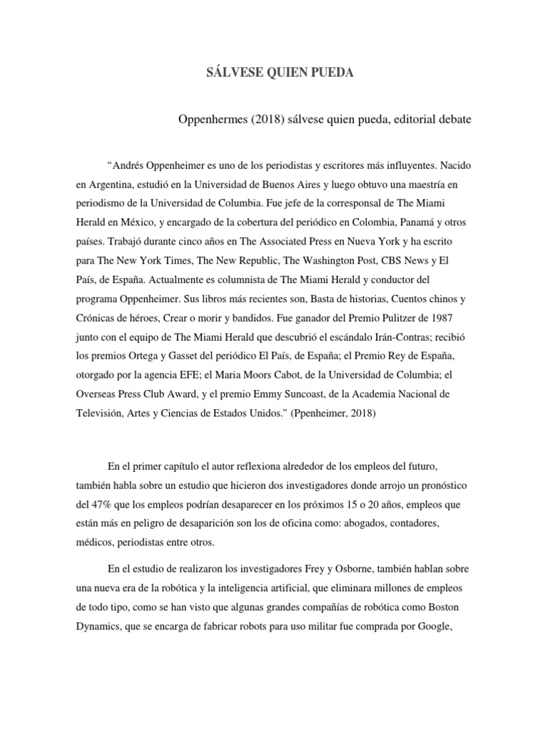 Sálvese Quien Pueda | PDF