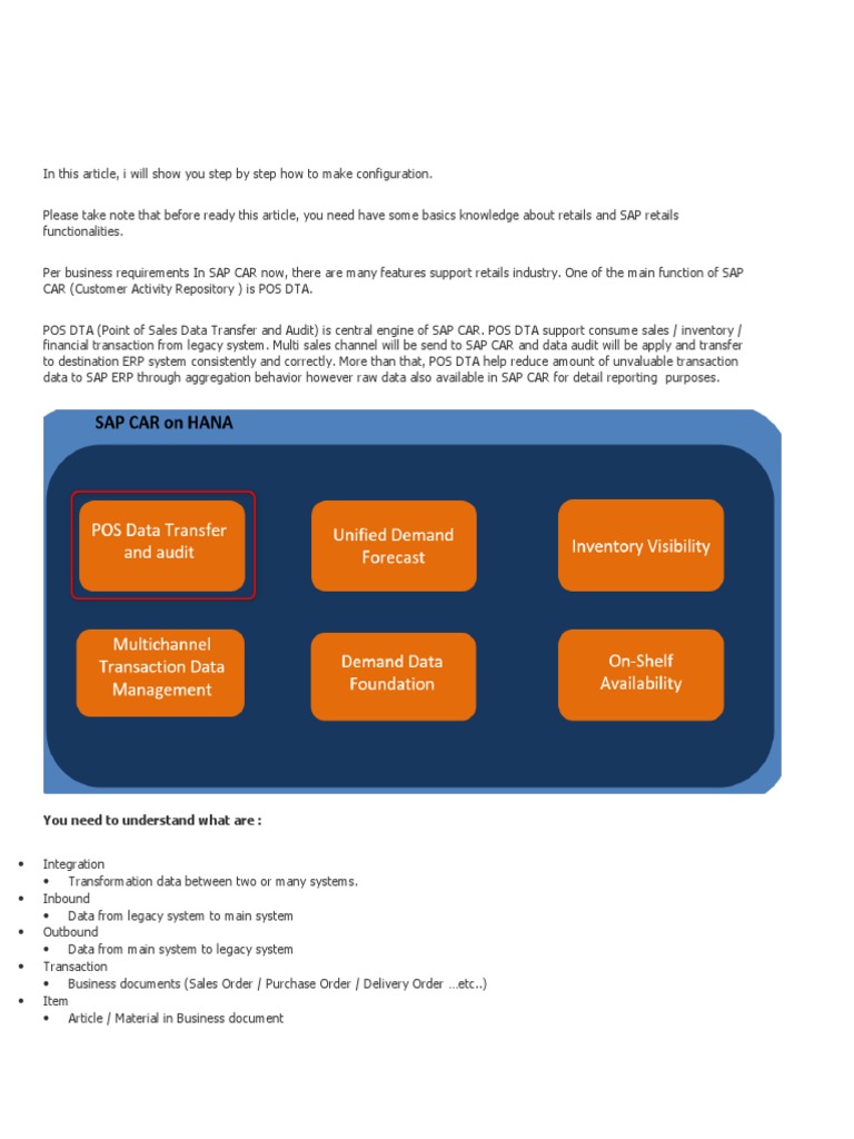 SAP CAR POS DTA Configuration Guide | PDF | Computers