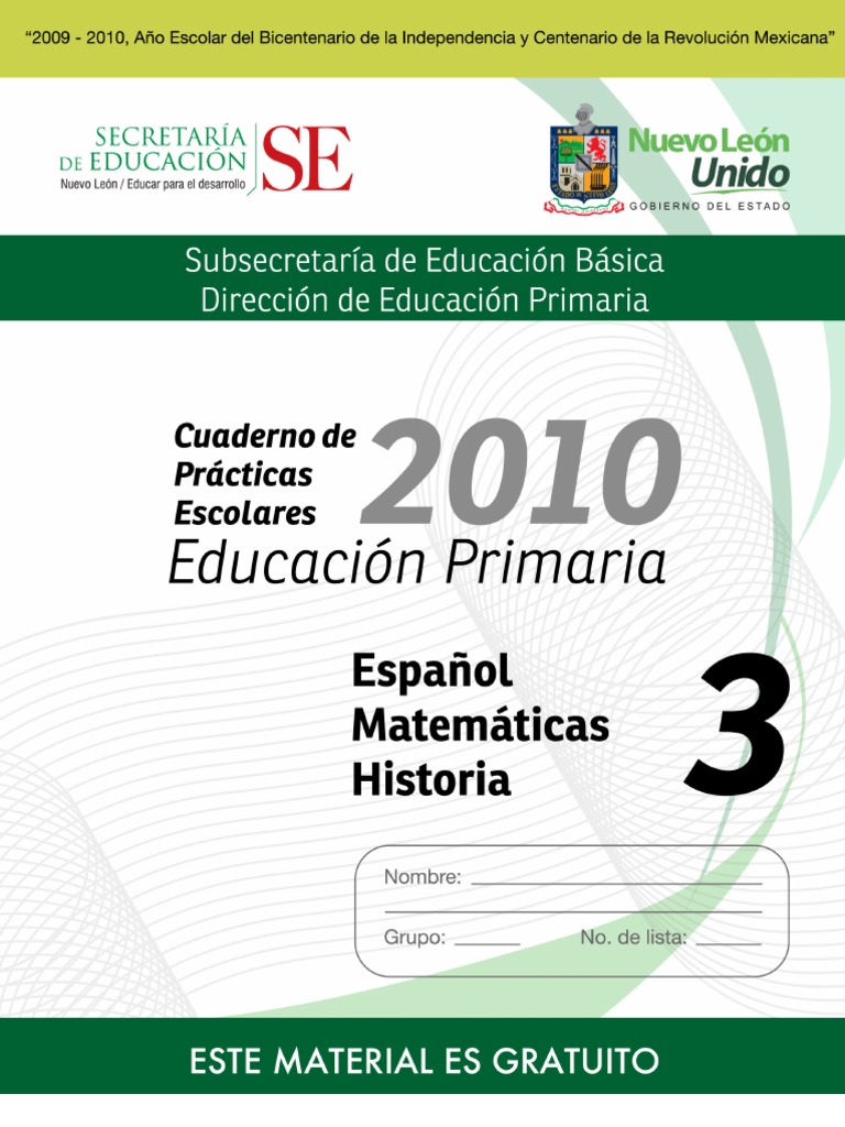 3o Cuaderno De Prácticas Escolares Pdf Alcalde México
