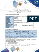 Guía de actividades y rúbrica de evaluación Fase 2 - Revisar y apropiar conceptos de la Gestión de Proyectos