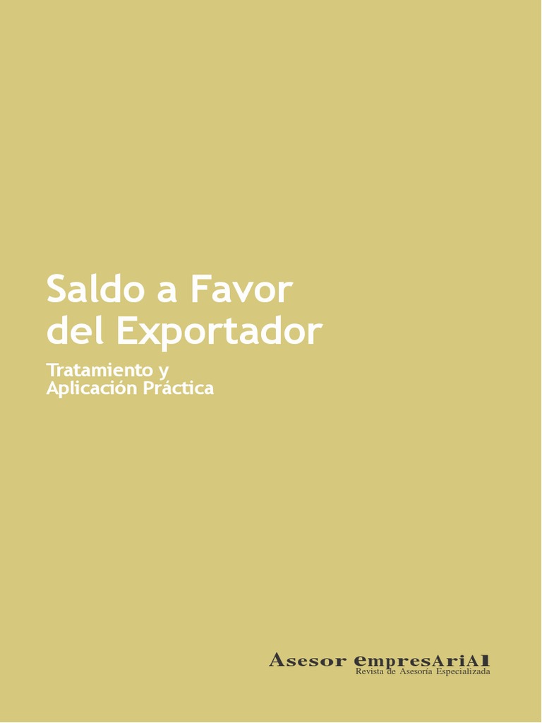 Saldo a Favor del Exportador: IGV | PDF