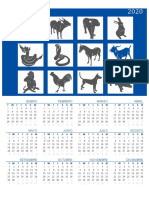 Calendario Perpetuo Con Signos Del Zodiaco Chino (Lun - Dom) 1