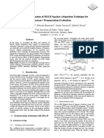 Analysis and Utilization of MLLR Speaker Adaptation Technique For Learners' Pronunciation Evaluation