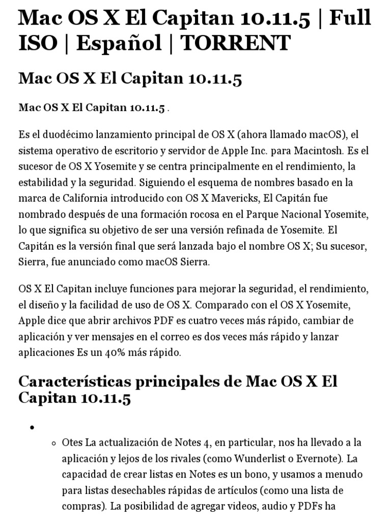 El capitan iso hackintosh