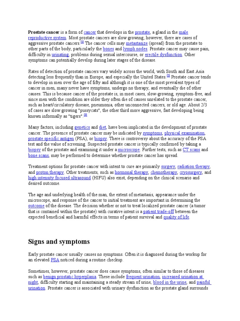 Understanding Prostate Cancer Symptoms | PDF | Neoplasms | Cervical Cancer