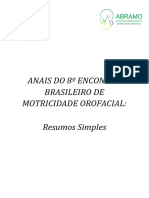 Anais Do 8º Encontro Brasileiro de Motricidade Orofacial - Resumos Simples