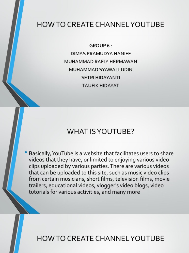 How to Create a YouTube Channel | PDF | You Tube | Alphabet Inc.