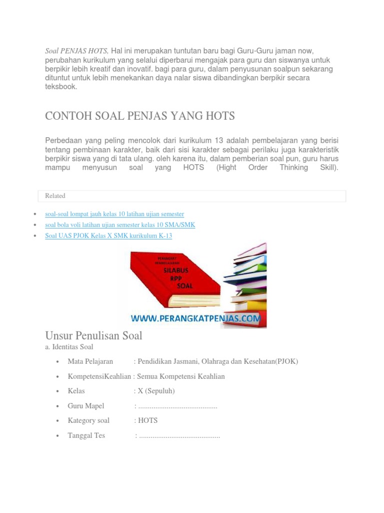 Soal Penjas Hots Pdf
