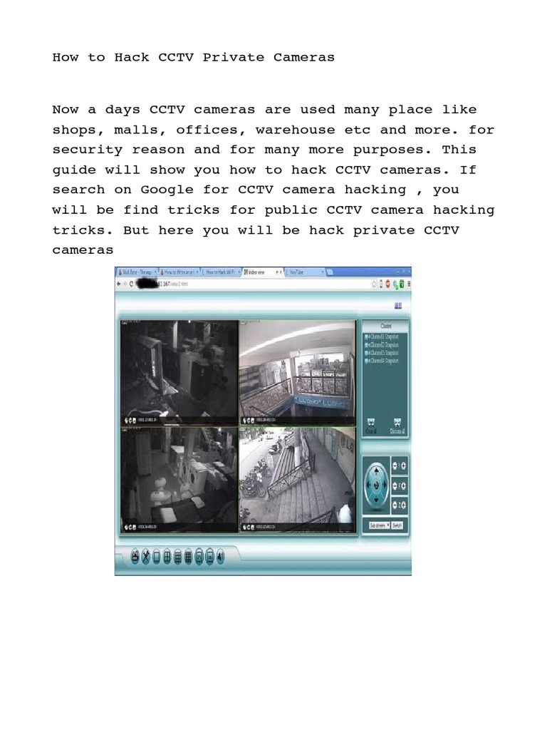 How to Hack Private CCTV Cameras | PDF | Image Scanner | Password