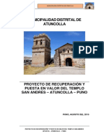 Restauración Templo San Andres Atuncolla Puno