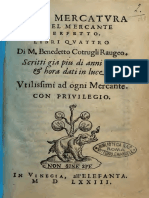 Della Mercatra Et Del Mercante Perfetto. Libri Quattro Di M. Benedetto Cotrugli Ruageo