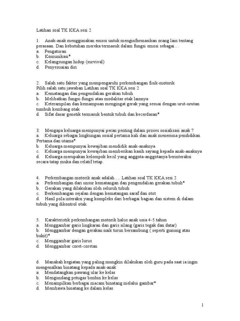 Latihan Soal Tk Kka Sesi 2